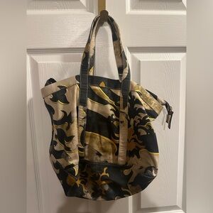Emilio Pucci Black and Gold Tote Bag